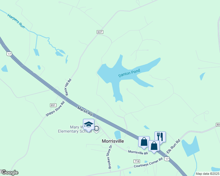 map of restaurants, bars, coffee shops, grocery stores, and more near 12733 Lake Coventry Dr in Bealeton