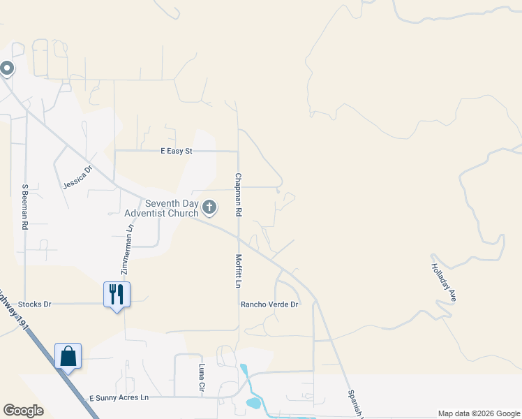 map of restaurants, bars, coffee shops, grocery stores, and more near 4335 Chapman Road in Moab