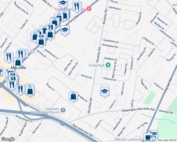 map of restaurants, bars, coffee shops, grocery stores, and more near 821 Ann Lynn Court in St. Louis
