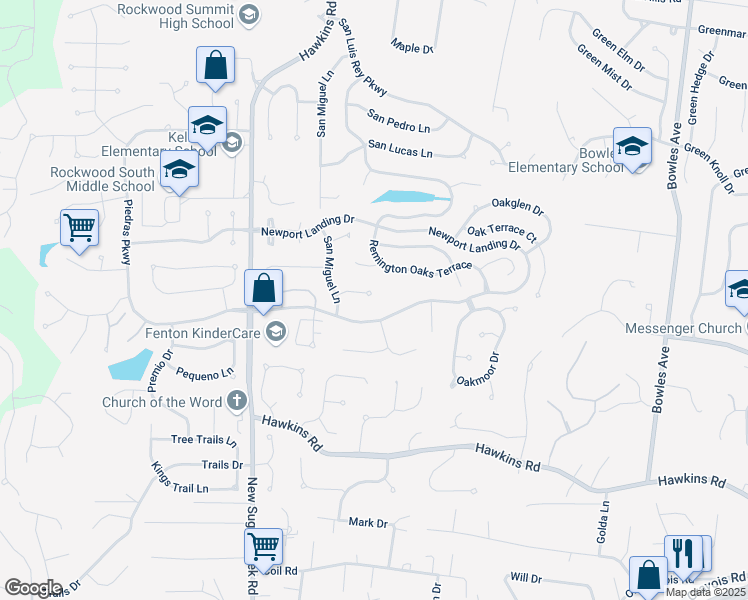 map of restaurants, bars, coffee shops, grocery stores, and more near 1024 Beso Court in Fenton