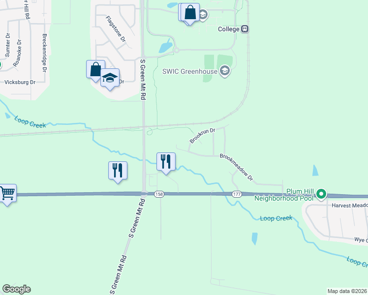 map of restaurants, bars, coffee shops, grocery stores, and more near 2686 Brookmeadow Drive in Belleville