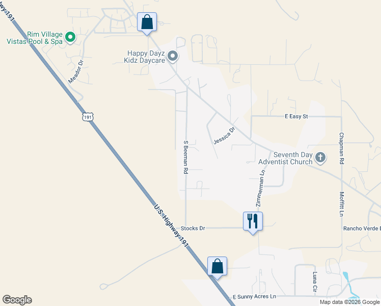 map of restaurants, bars, coffee shops, grocery stores, and more near 4239 Beeman Road in Moab