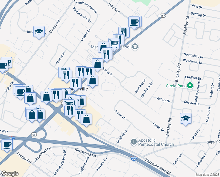 map of restaurants, bars, coffee shops, grocery stores, and more near 1209 Covington Manor Lane in St. Louis