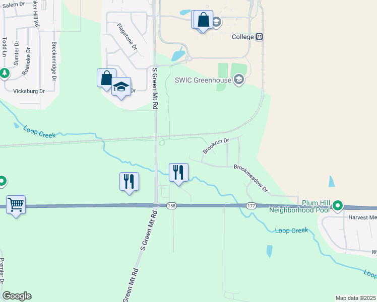 map of restaurants, bars, coffee shops, grocery stores, and more near 2686 Brookmeadow Drive in Belleville