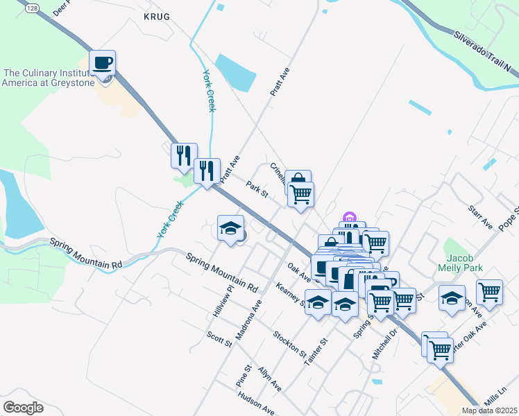 map of restaurants, bars, coffee shops, grocery stores, and more near 1708 Main Street in St. Helena