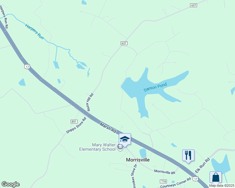 map of restaurants, bars, coffee shops, grocery stores, and more near 12684 Lake Coventry Drive in Bealeton