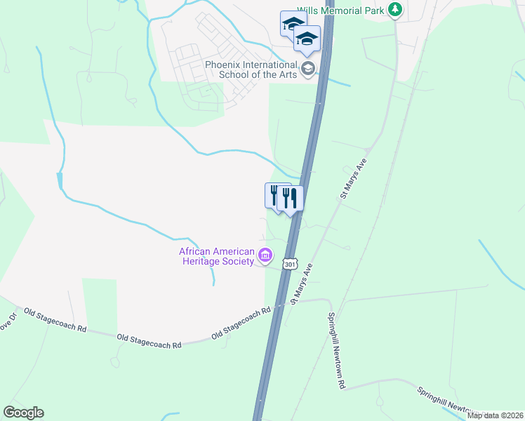 map of restaurants, bars, coffee shops, grocery stores, and more near 9350 Mathir Drive in La Plata