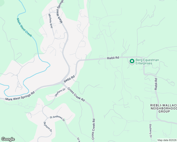 map of restaurants, bars, coffee shops, grocery stores, and more near 1360 Riebli Road in Santa Rosa