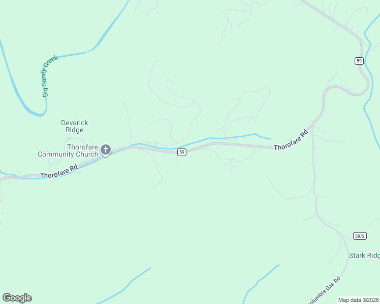 map of restaurants, bars, coffee shops, grocery stores, and more near 1825 Thorofare Road in Clendenin