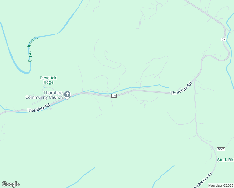 map of restaurants, bars, coffee shops, grocery stores, and more near 1825 Thorofare Road in Clendenin