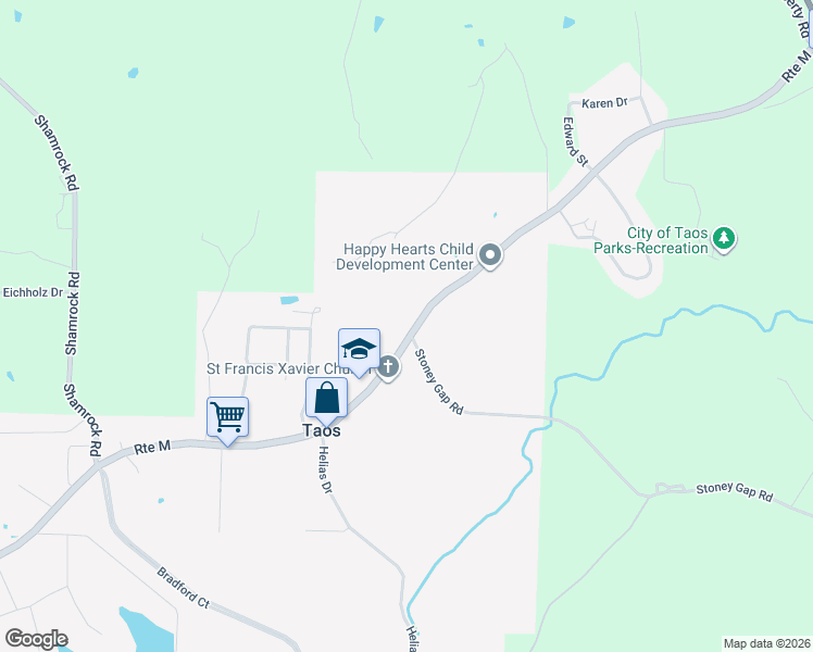 map of restaurants, bars, coffee shops, grocery stores, and more near 7403 Route M in Jefferson City