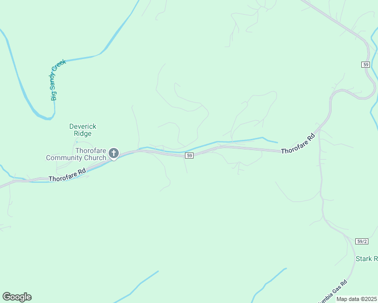 map of restaurants, bars, coffee shops, grocery stores, and more near 1825 Thorofare Road in Clendenin