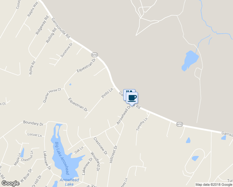 map of restaurants, bars, coffee shops, grocery stores, and more near 5 Pinto Lane in Stafford