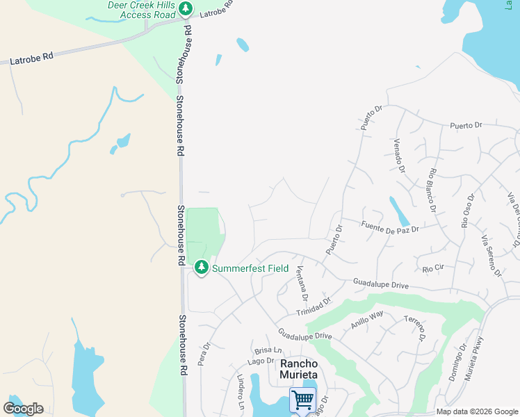 map of restaurants, bars, coffee shops, grocery stores, and more near 14841 Omochomnes Court in Rancho Murieta