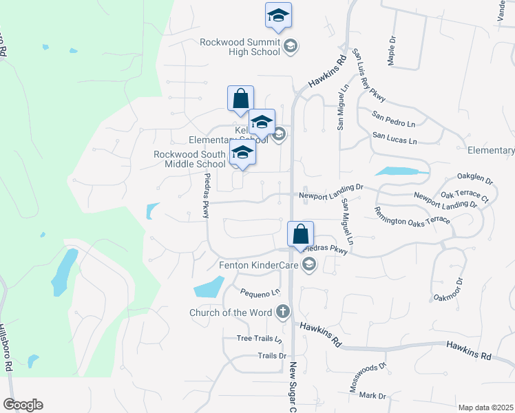 map of restaurants, bars, coffee shops, grocery stores, and more near 1224 Newport Landing Drive in Fenton