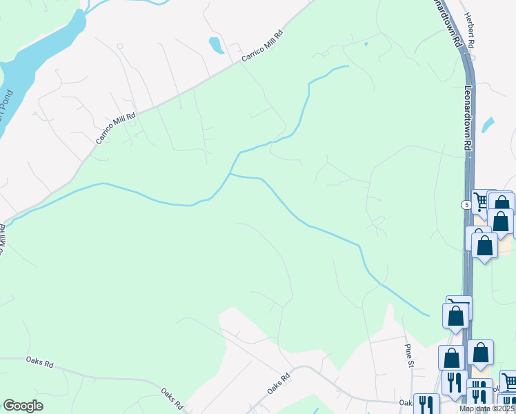 map of restaurants, bars, coffee shops, grocery stores, and more near 7412 Sugar Cane Court in Charlotte Hall