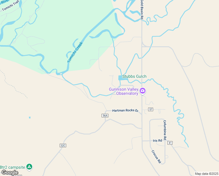 map of restaurants, bars, coffee shops, grocery stores, and more near 68 Cottonwood Trail in Gunnison