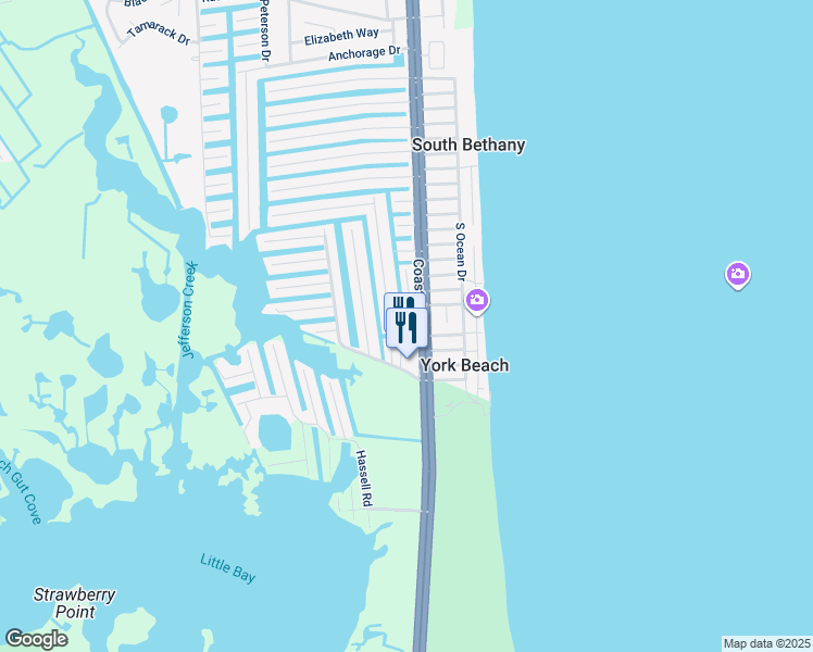 map of restaurants, bars, coffee shops, grocery stores, and more near 5 Bayshore Drive in South Bethany