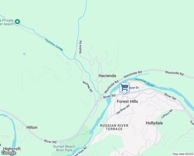 map of restaurants, bars, coffee shops, grocery stores, and more near 11040 Westside Avenue in Forestville
