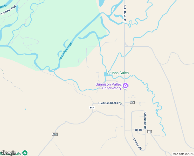 map of restaurants, bars, coffee shops, grocery stores, and more near 68 Cottonwood Trail in Gunnison