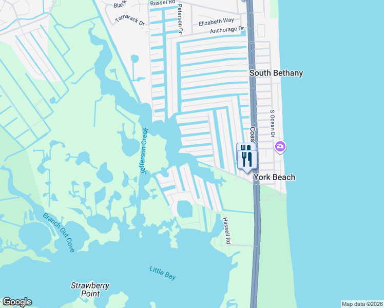 map of restaurants, bars, coffee shops, grocery stores, and more near 414 Bristol Road in Bethany Beach