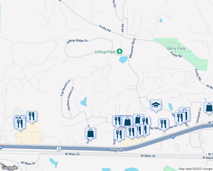 map of restaurants, bars, coffee shops, grocery stores, and more near 828 Gandolf Way in Eureka