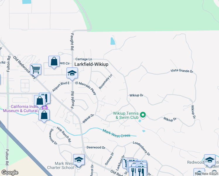 map of restaurants, bars, coffee shops, grocery stores, and more near 5336 Alyssum Court in Santa Rosa
