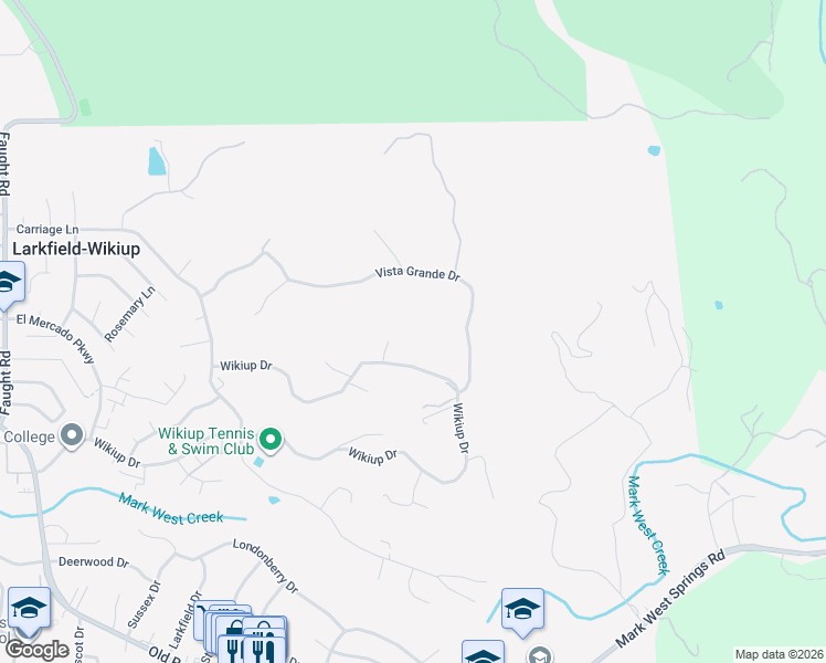 map of restaurants, bars, coffee shops, grocery stores, and more near 1322 Wikiup Drive in Santa Rosa