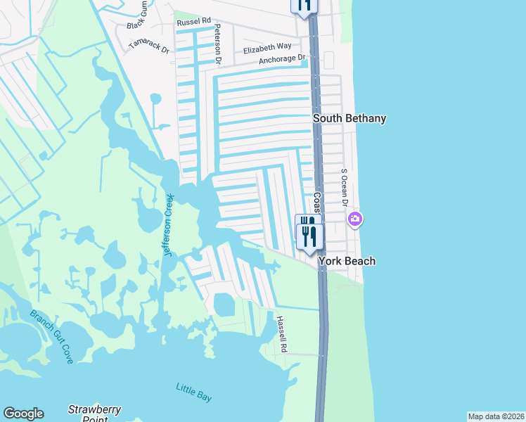 map of restaurants, bars, coffee shops, grocery stores, and more near 401 Victoria Road in Bethany Beach