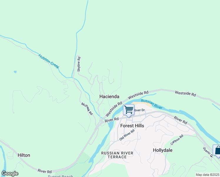 map of restaurants, bars, coffee shops, grocery stores, and more near 11095 Dell Avenue in Forestville