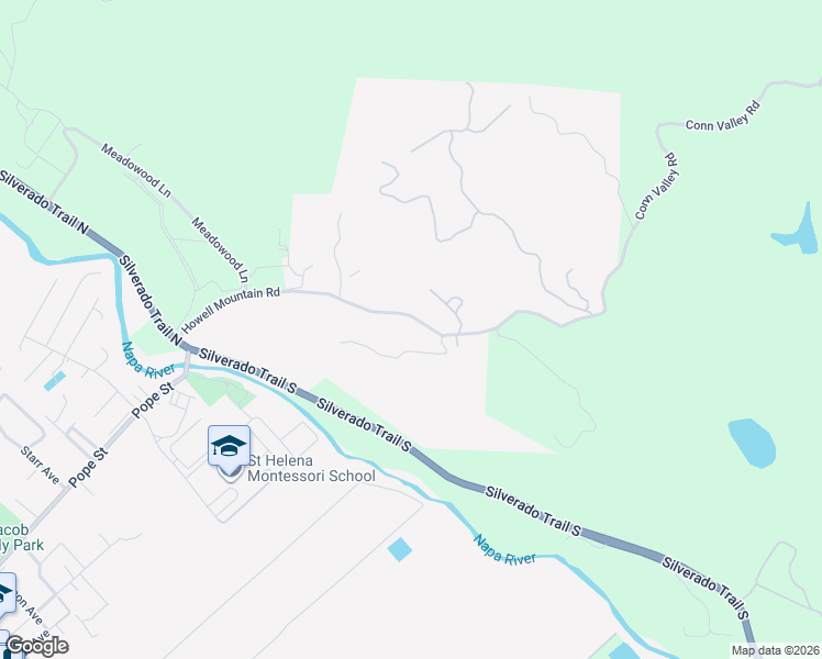 map of restaurants, bars, coffee shops, grocery stores, and more near 1830 Howell Mountain Road in St. Helena