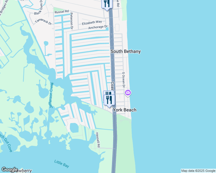 map of restaurants, bars, coffee shops, grocery stores, and more near 111 Tern Drive in Bethany Beach