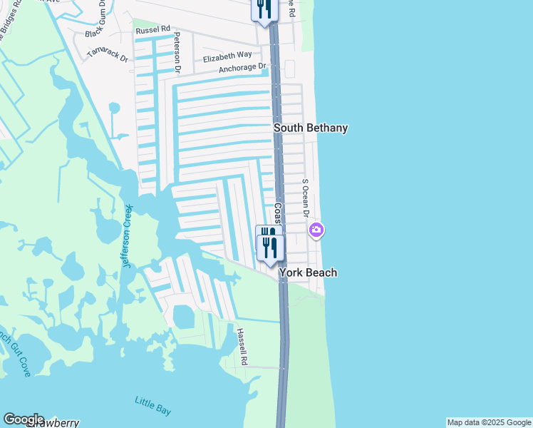 map of restaurants, bars, coffee shops, grocery stores, and more near 111 Tern Drive in Bethany Beach