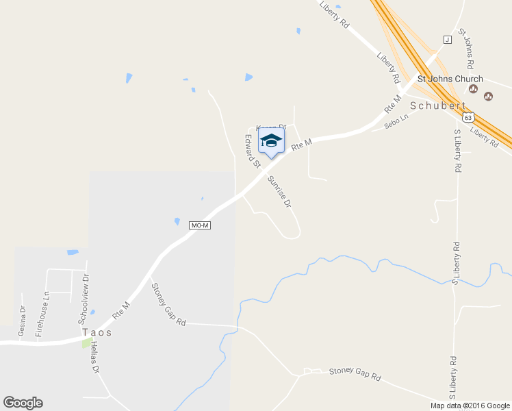 map of restaurants, bars, coffee shops, grocery stores, and more near 5112 Sunrise Drive in Jefferson City