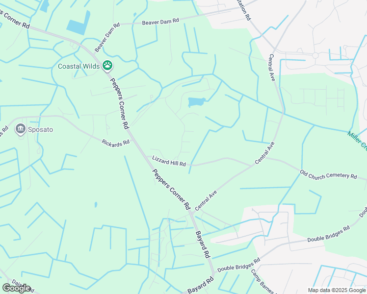 map of restaurants, bars, coffee shops, grocery stores, and more near 34702 Cider Lane in Frankford