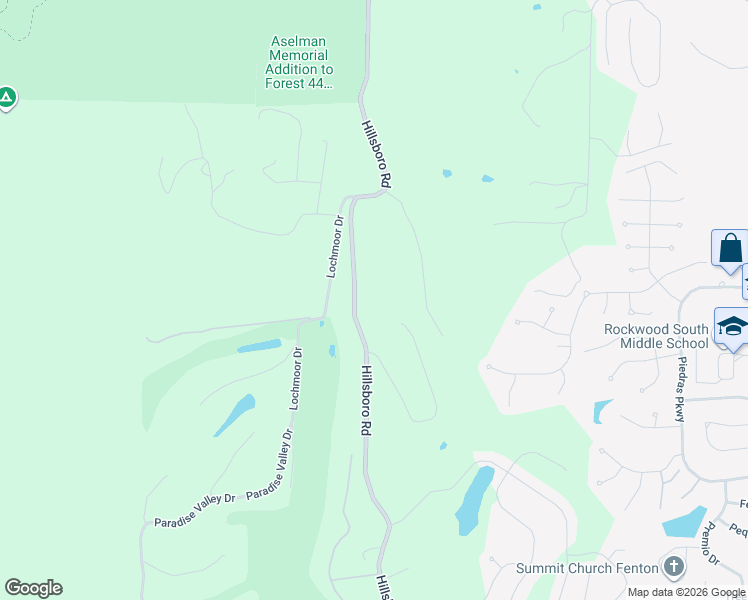 map of restaurants, bars, coffee shops, grocery stores, and more near 1000 Hillsboro Road in High Ridge