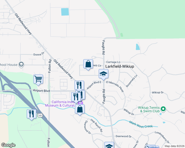 map of restaurants, bars, coffee shops, grocery stores, and more near 5669 Dempsey Place in Santa Rosa
