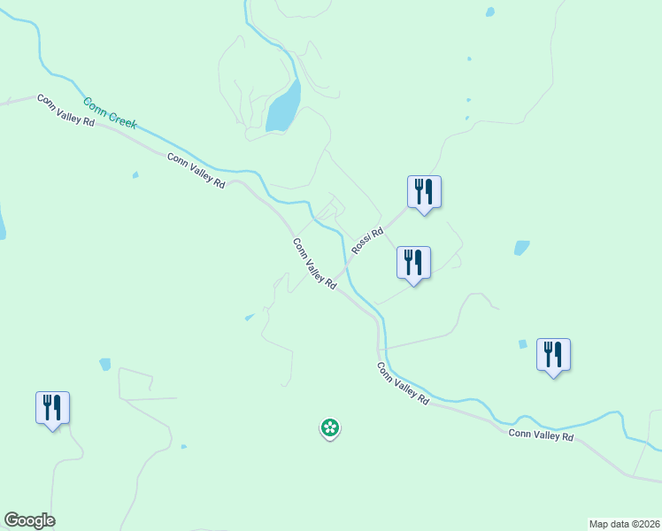 map of restaurants, bars, coffee shops, grocery stores, and more near 601 Rossi Road in St. Helena