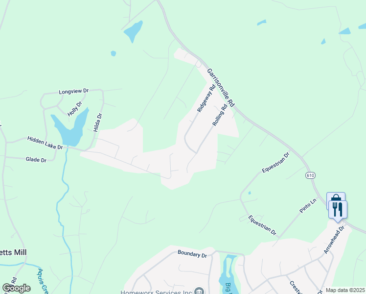 map of restaurants, bars, coffee shops, grocery stores, and more near 22 Ridgeway Road in Stafford