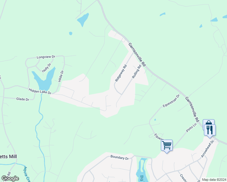 map of restaurants, bars, coffee shops, grocery stores, and more near 22 Ridgeway Road in Stafford