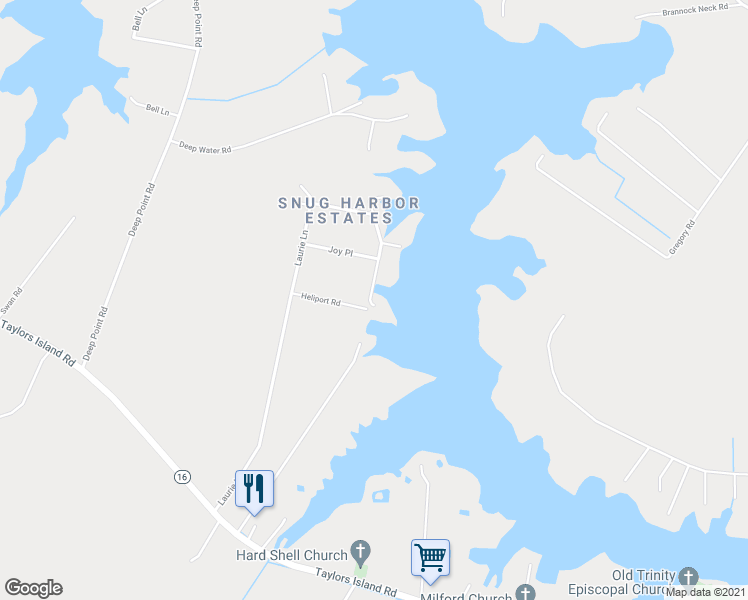 map of restaurants, bars, coffee shops, grocery stores, and more near 4901 Lee Terrace in Woolford