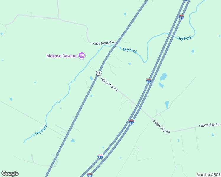 map of restaurants, bars, coffee shops, grocery stores, and more near 116 Fellowship Road in Harrisonburg