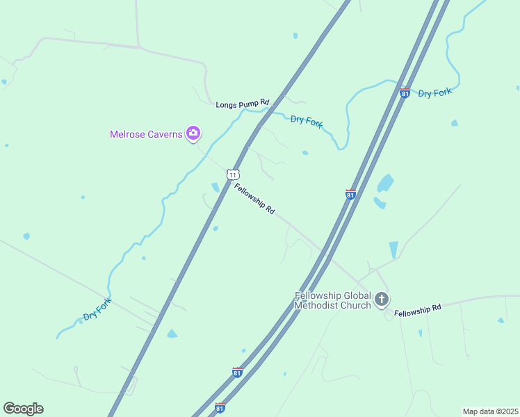 map of restaurants, bars, coffee shops, grocery stores, and more near 116 Fellowship Road in Harrisonburg