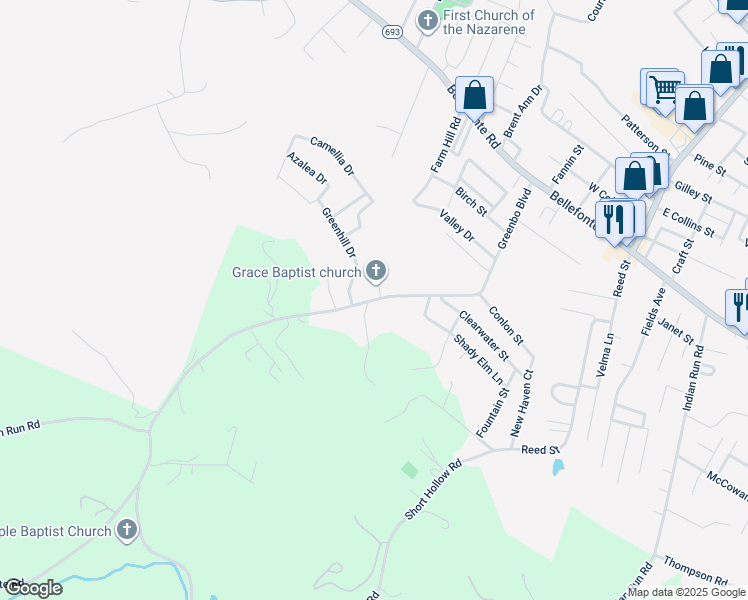 map of restaurants, bars, coffee shops, grocery stores, and more near 2928 Greenbo Blvd in Flatwoods