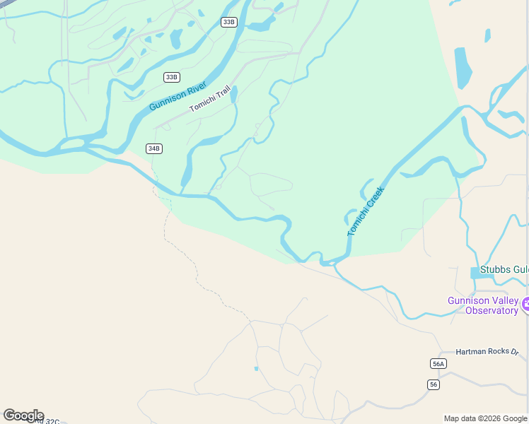 map of restaurants, bars, coffee shops, grocery stores, and more near 128 Tomichi Creek Loop in Gunnison