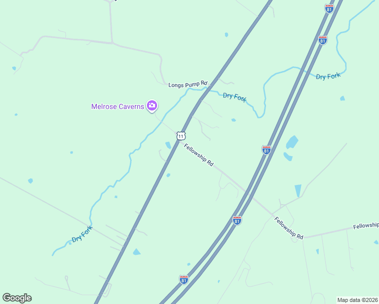 map of restaurants, bars, coffee shops, grocery stores, and more near 80 Fellowship Road in Harrisonburg
