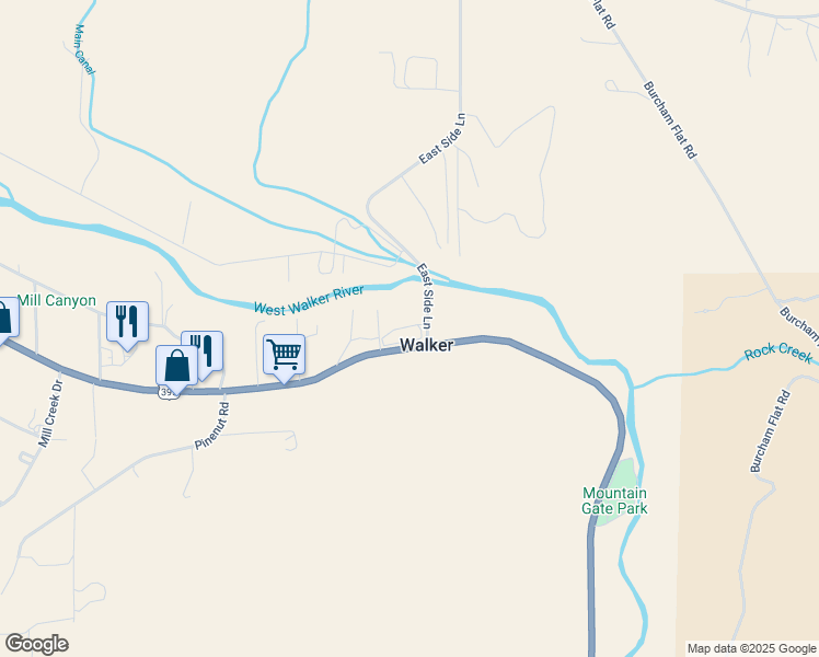 map of restaurants, bars, coffee shops, grocery stores, and more near 26 Hfu Circle in Coleville