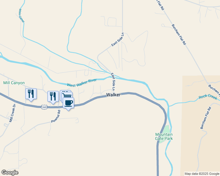 map of restaurants, bars, coffee shops, grocery stores, and more near 26 Hfu Circle in Coleville