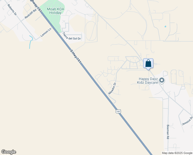 map of restaurants, bars, coffee shops, grocery stores, and more near 3853 South Red Valley Circle in Moab
