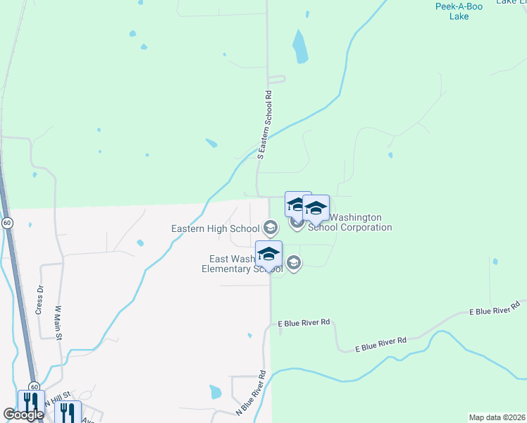 map of restaurants, bars, coffee shops, grocery stores, and more near 1164 N Renee Ct in New Pekin